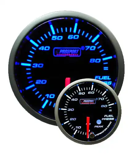 Prosport 2-1/16" Premium Blue/White Fuel Pressure Gauge