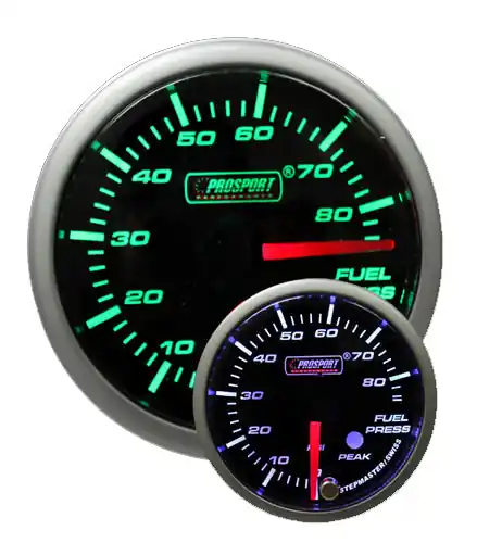 Prosport 2-1/16" Green/White Premium Fuel Pressure Gauge