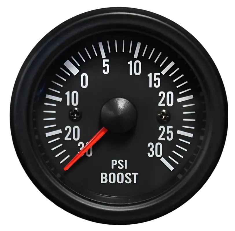 Prosport 2-1/16" Electrical Boost Gauge Clear Lens White LED