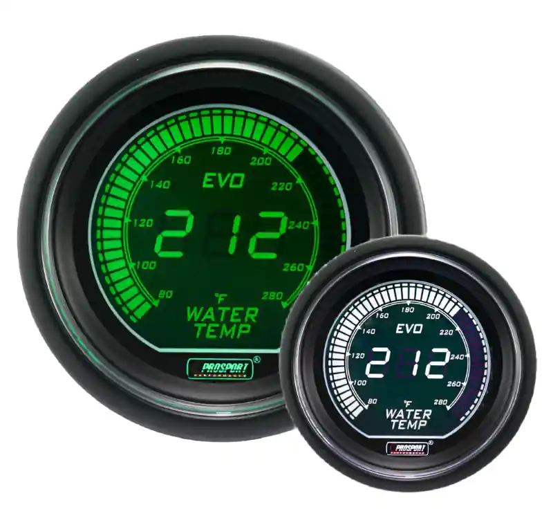 Prosport 2-1/16" Evo Electrical Green and White Water Temperature Gauge-