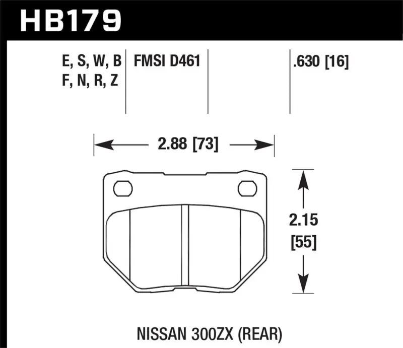 Hawk 06-07 WRX Performance Ceramic Street Rear Brake Pads (HAWKHB179Z.630)