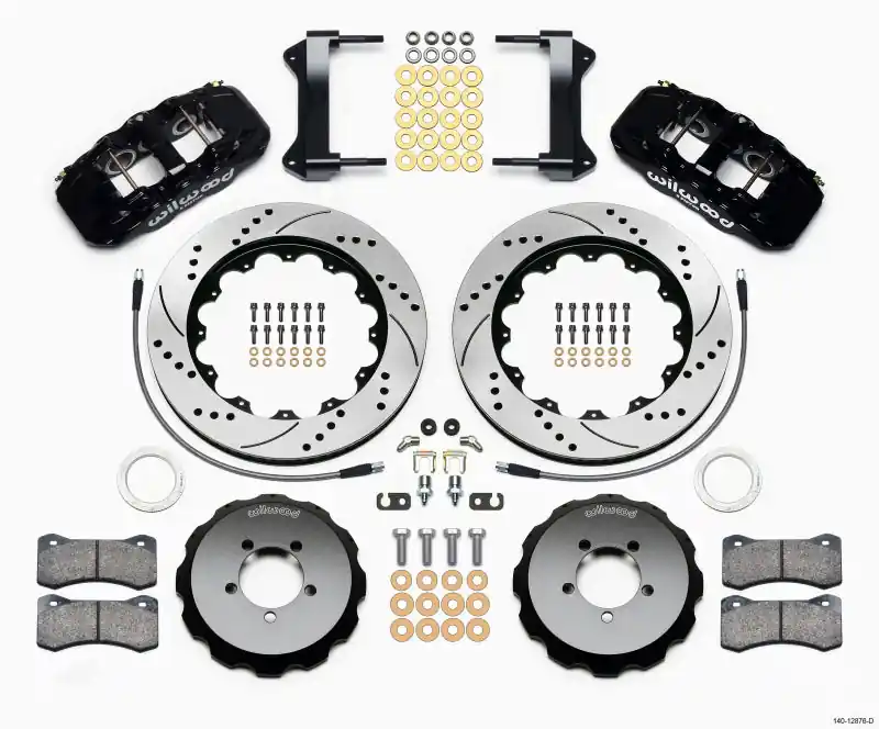 Wilwood AERO6 Front Hat Kit 14.00 Drilled 1999-2012 Subaru WRX w/Lines (WIL140-12876-D)