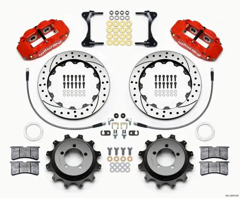 Wilwood Narrow Superlite 4R Rear Kit 12.88in Drilled Red 99-05 WRX / 99-07 Impreza (WIL140-12878-DR)