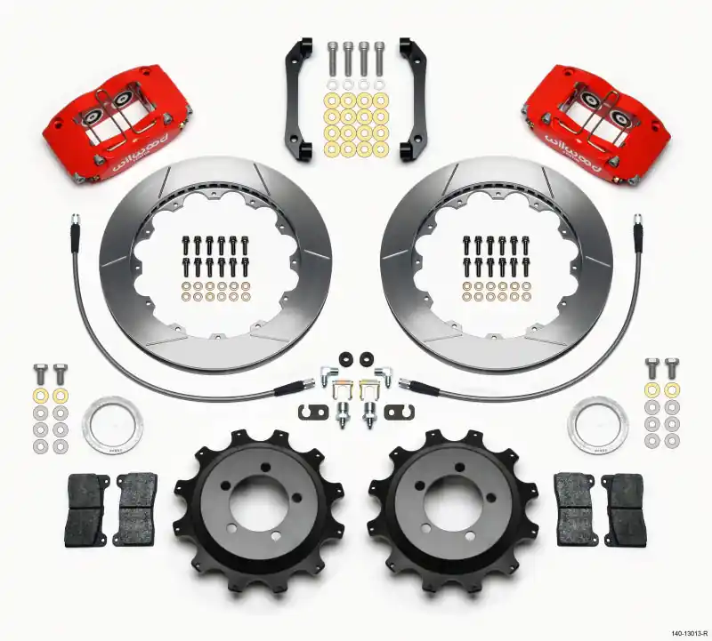 Wilwood Dynapro Radial Rear Kit 12.88in Red 2006-2007 Subaru WRX w/Lines (WIL140-13013-R)