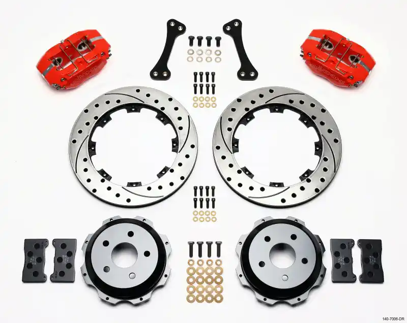 Wilwood Dynapro Rear Kit 12.19in Drilled Red Subaru Impreza WRX (WIL140-7006-DR)