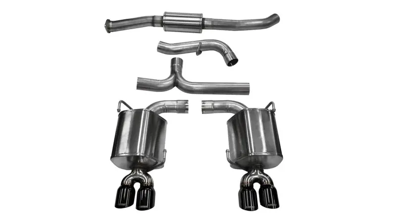 Corsa 2011-2014 Subaru Impreza Sedan STI 2.5L Turbo Manual Black Sport Cat-Back Exhaust (COR14863BLK)
