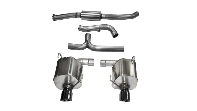 Corsa 08-10 Subaru Impreza WRX Sedan 2.5L Turbo Manual 3in Sport Cat-Back Exhaust w/4in Blac (COR14865BLK)