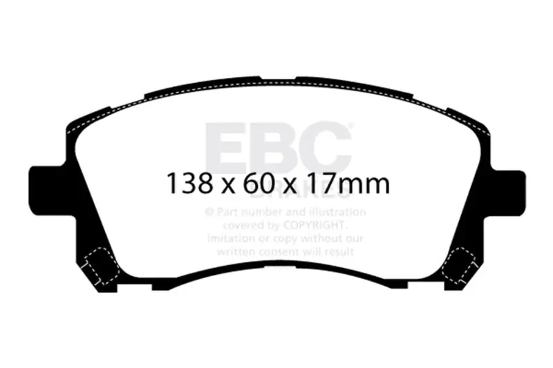 EBC 01-02 Subaru Impreza 2.0 Turbo WRX Bluestuff Front Brake Pads (EBCDP51134NDX)