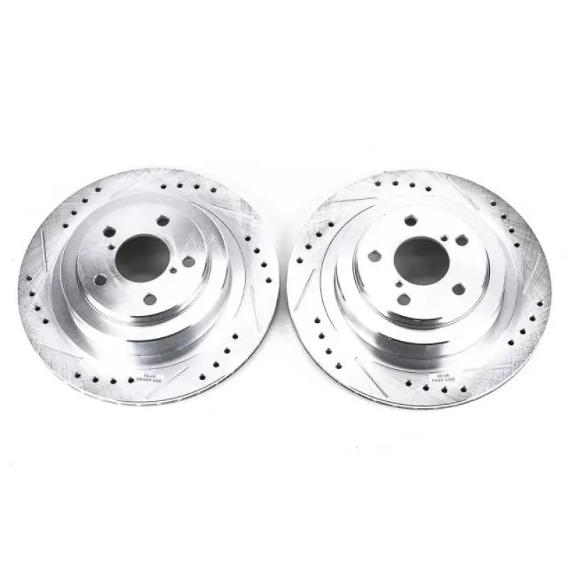 Power Stop 06-07 Subaru Impreza Rear Evolution Drilled & Slotted Rotors - Pair (PSBJBR1163XPR)