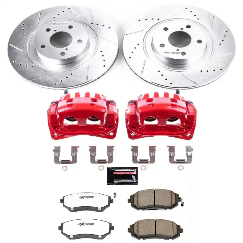 Power Stop 04-06 Subaru Baja Front Z26 Street Warrior Brake Kit w/Calipers (PSBKC3038A-26)