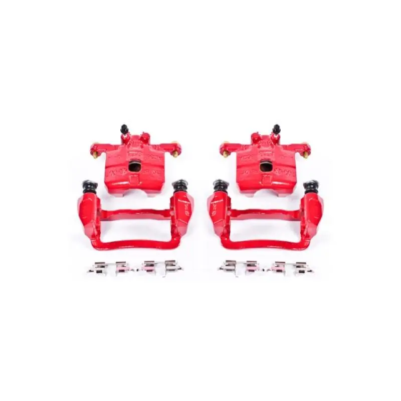 Power Stop 05-06 Saab 9-2X Rear Red Calipers w/Brackets - Pair (PSBS2066A)