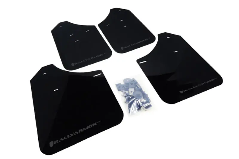 Rally Armor 02-07 Subaru WRX/STI/RS/2.5i (Wagons Req. Mod.) Black UR Mud Flap w/Grey Logo (RALMF1-UR-BLK/GRY)