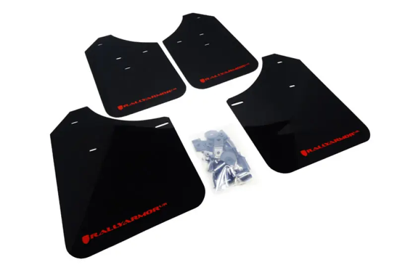 Rally Armor 02-07 Subaru WRX/STI/RS/2.5i (Wagons Req. Mod.) Black UR Mud Flap w/Red Logo (RALMF1-UR-BLK/RD)
