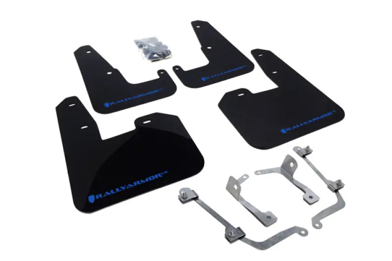 Rally Armor 08-11 Subaru STI (Hatch Only) / 11-14 WRX (Hatch Only) Black UR Mud Flap w/Blue Logo (RALMF15-UR-BLK/BL)