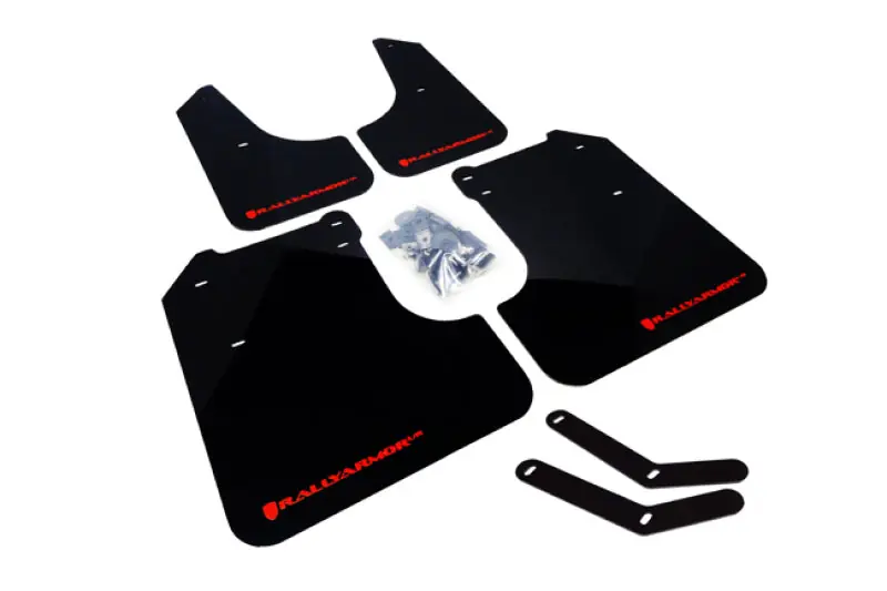 Rally Armor 08-10 Subaru WRX / 08-11 Impreza 2.5i (Hatch/Sedan) Black UR Mud Flap w/Red Logo (RALMF6-UR-BLK/RD)