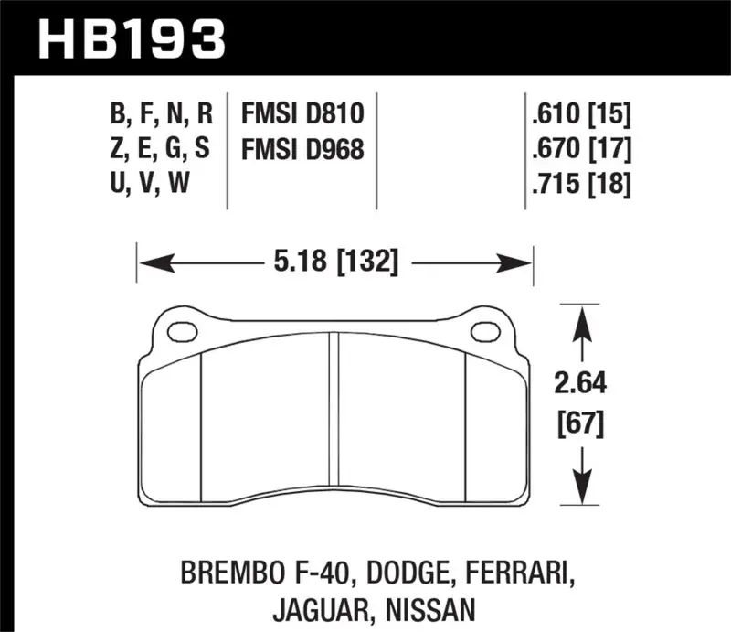 Hawk Rotora FC4 DTC-60 Race Brake Pads (HAWKHB193G.610)