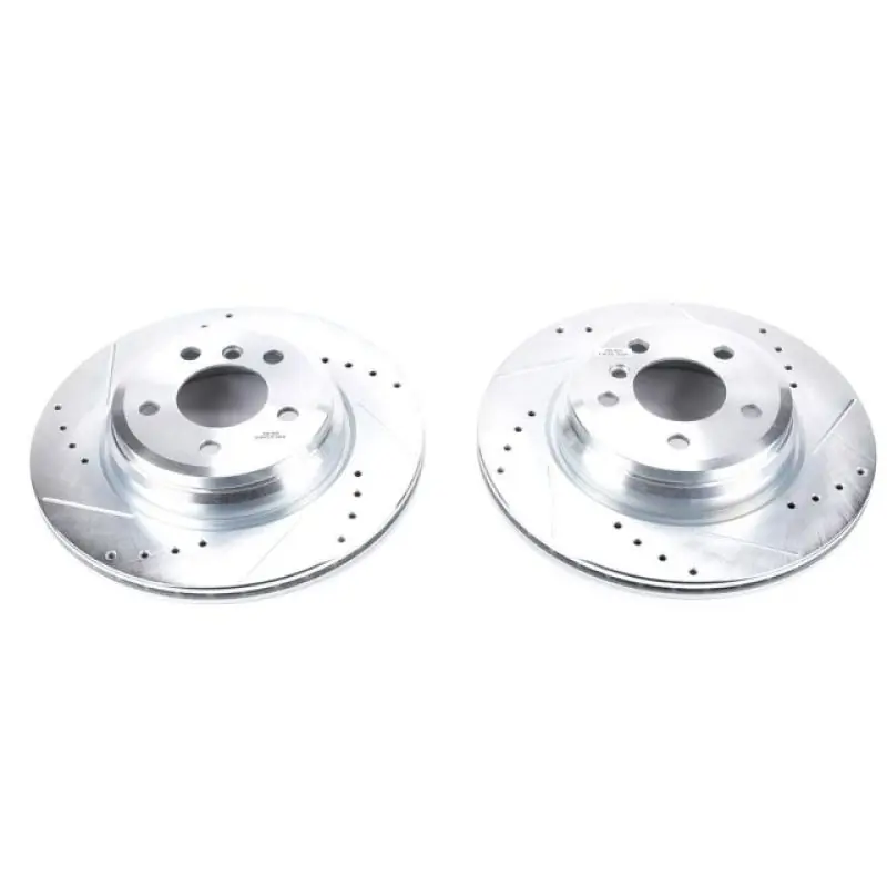 Power Stop 2016 BMW 328i Rear Evolution Drilled & Slotted Rotors - Pair (PSBEBR1414XPR)