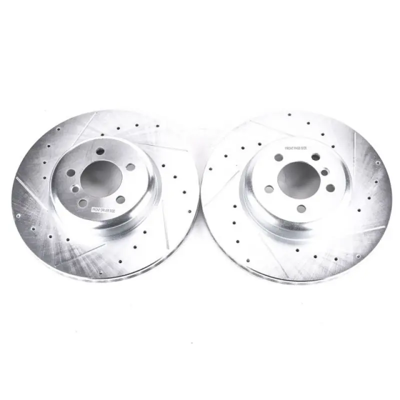 Power Stop 13-15 BMW 335i Front Evolution Drilled & Slotted Rotors - Pair (PSBEBR1438XPR)