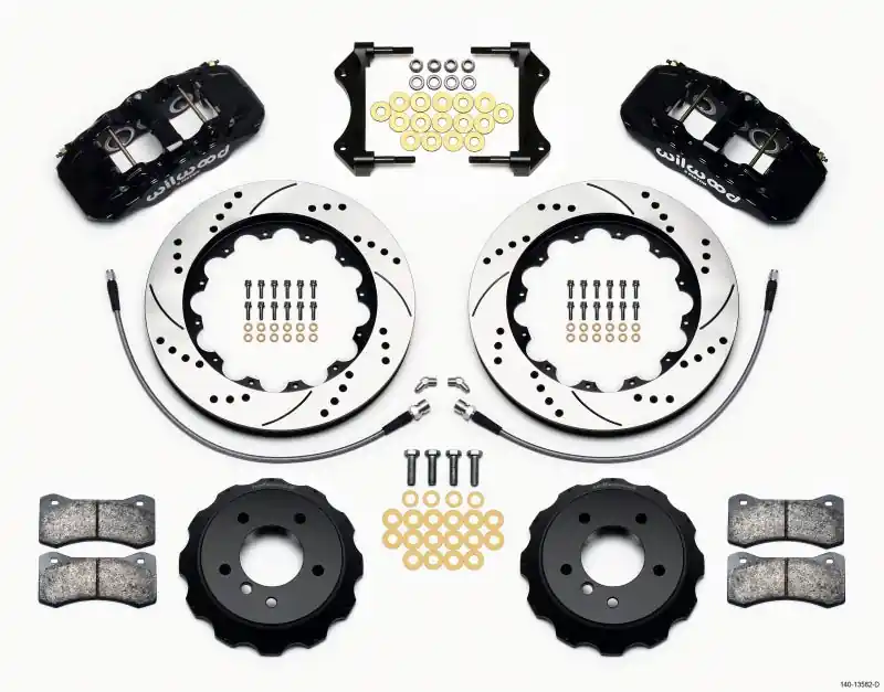 Wilwood AERO6 Front Hat Kit 14.00 Drilled 2007-2011 BMW E90 Series w/Lines (WIL140-13582-D)