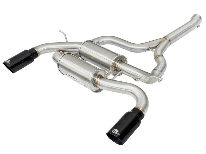 aFe MACHForce XP SS-304 Black Tip 2.5in Dia Axle Back Exhaust 12-15 BMW 335i (F30) 3.0L (t) (AFE49-36325-B)