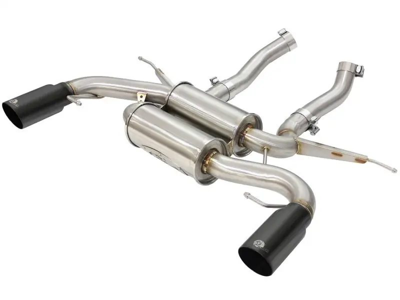 aFe MACHForce XP 2.5in Axle Back Stainless Exhaust w/ Black Tips 07-13 BMW 335i 3.0L L6 (E90/92) N55 (AFE49-36327-B)