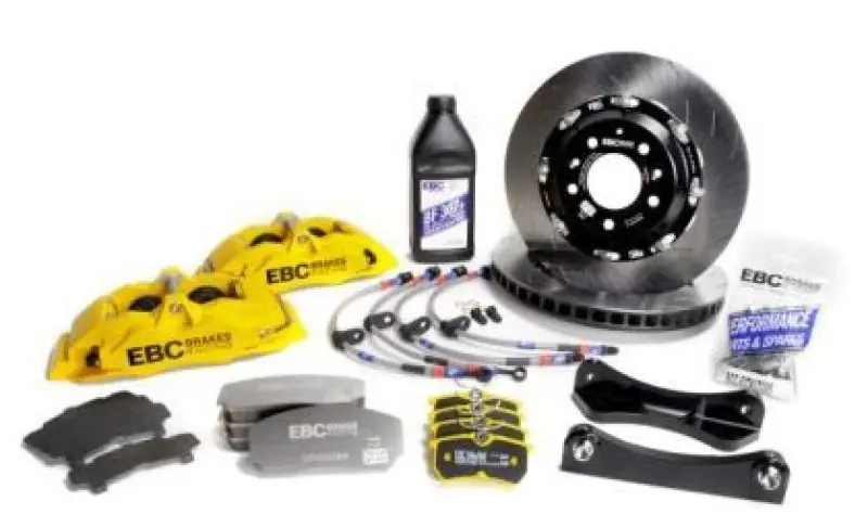 EBC Racing 12-19 BMW 3-Series (F30/F31/F34) Yellow Apollo-4 Calipers 330mm Rotors Front BBK (EBCBBK022YEL-1)