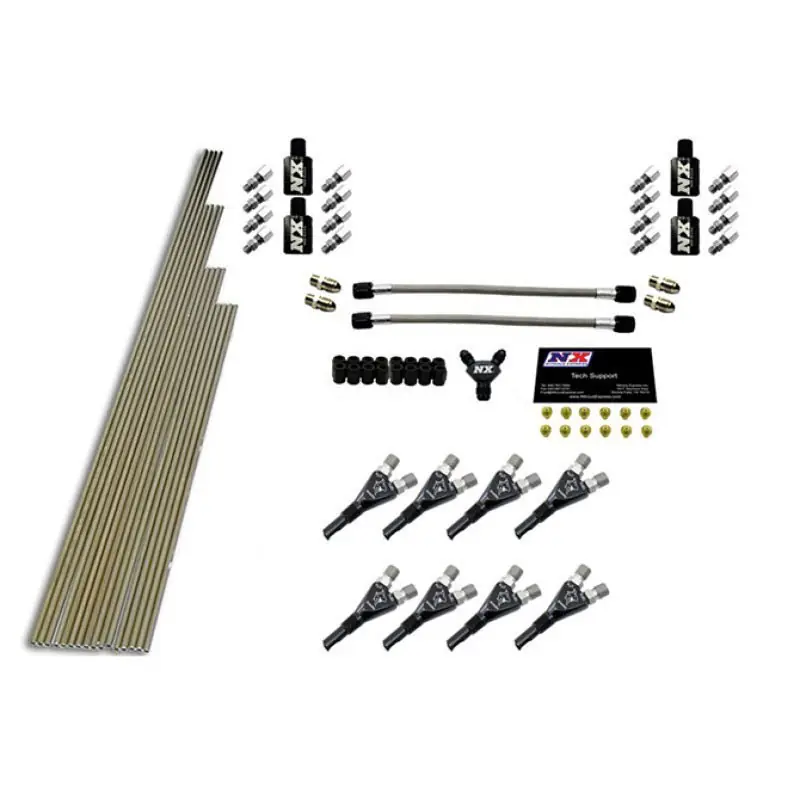 Nitrous Express 8 Cyl Shark Plumb Kit w/o Solenoids w/300HP Jets (Incl Hardware) (NEX13389)