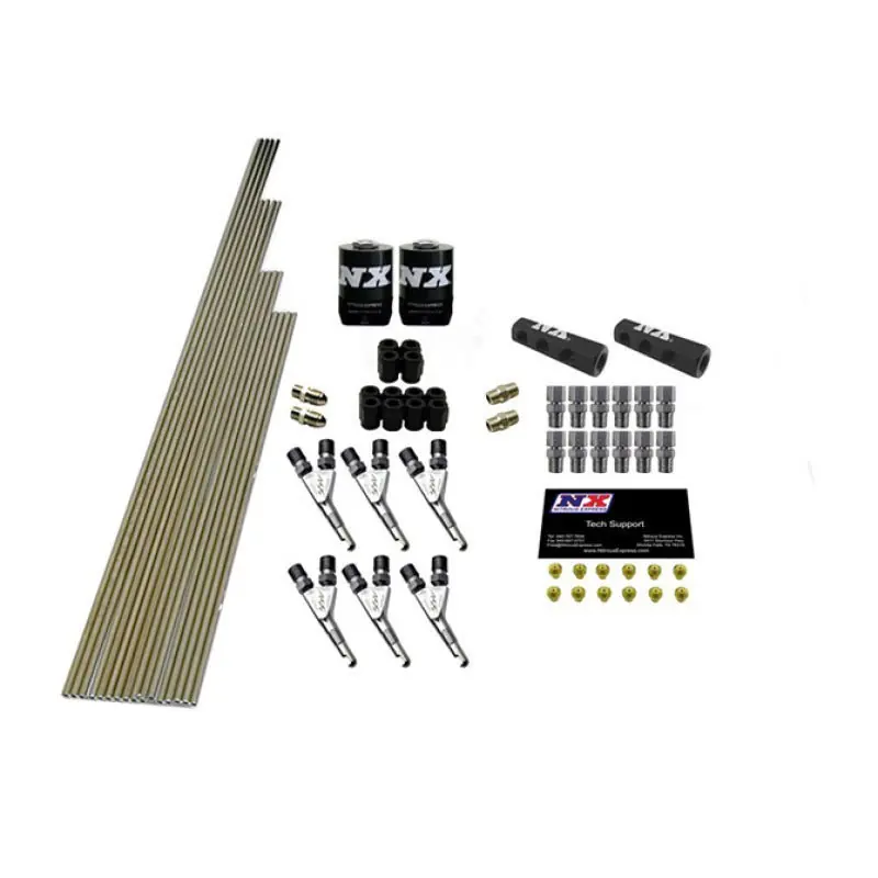 Nitrous Express 6 Cyl SSV/Std Plumb Kit w/2 Solenoids & 150HP Jets Incl Hardware (NEX13392)