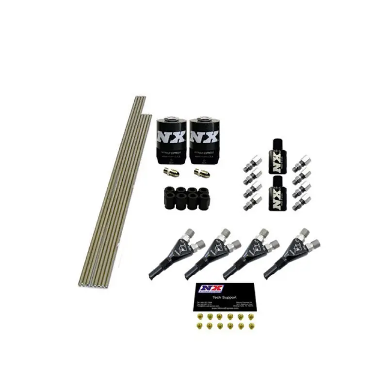 Nitrous Express 4 Cyl Shark Plumb Kit w/2 Solenoids & 75HP Jets Incl Hardware (NEX13393)
