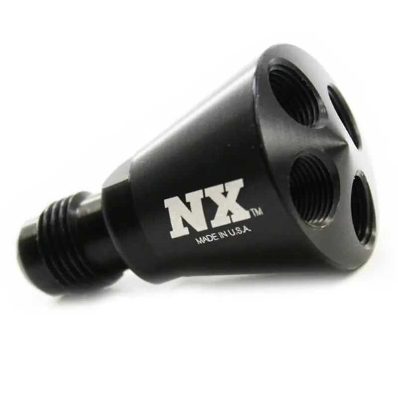 Nitrous Express 4 Port Showerhead Distribution Block w/-6 Male - Black (NEX15019)