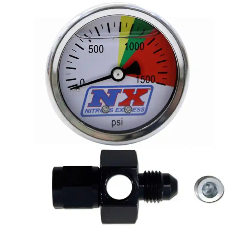 Nitrous Express N2O Flo-Thru Pressure Gauge (0-1500 PSI) 6AN (NEX15510)