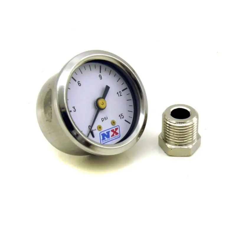 Nitrous Express Pressure Gauge (0-15 PSI w/Adaptor) (NEX15511)