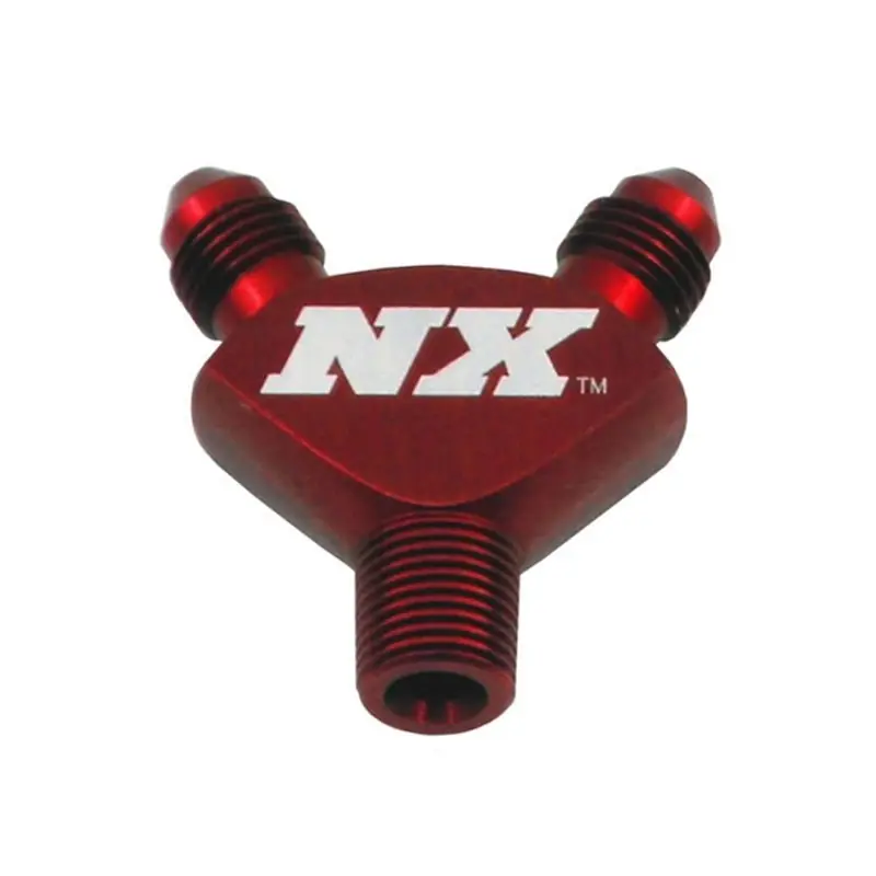 Nitrous Express 1/8NPT x 3AN x 3AN Billet Pure-Flo Y Fitting - Red (NEX16077)