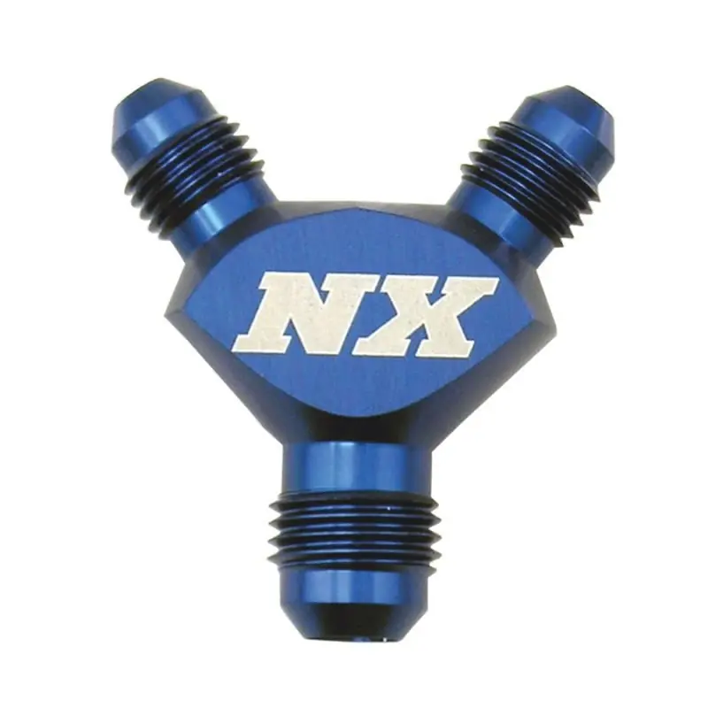 Nitrous Express 8AN x 6AN x 6AN Billet Pure-Flo Y Fitting - Blue (NEX16088)