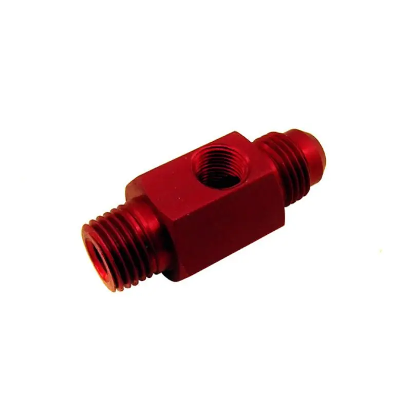 Nitrous Express 1/4 NPT x 6AN w/1/8 NPT Gauge Hole (Fuel Bypass Fitting) (NEX16204)