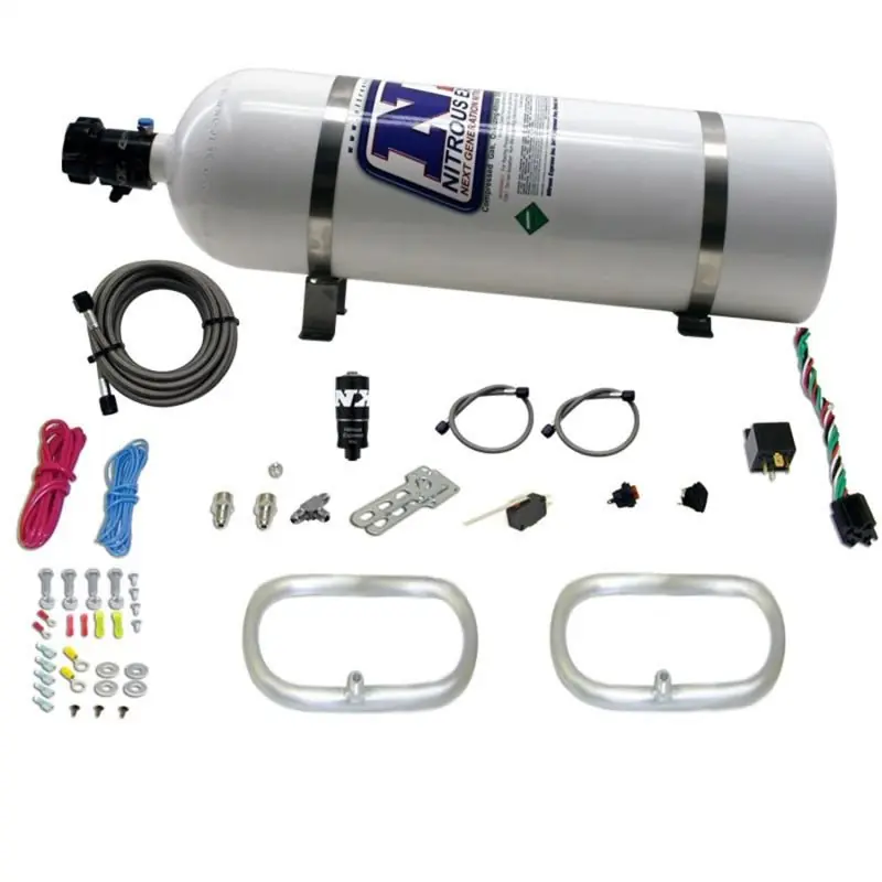Nitrous Express Dual Ntercooler Ring System (2 - 6 x 6 Rings) w/15lb Bottle (NEX22200-15)