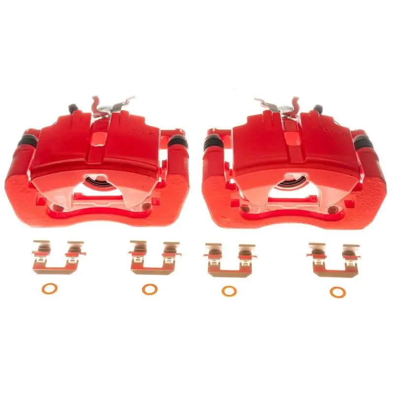 Power Stop 15-19 Ford Mustang Rear Red Calipers - Pair (PSBS15028)