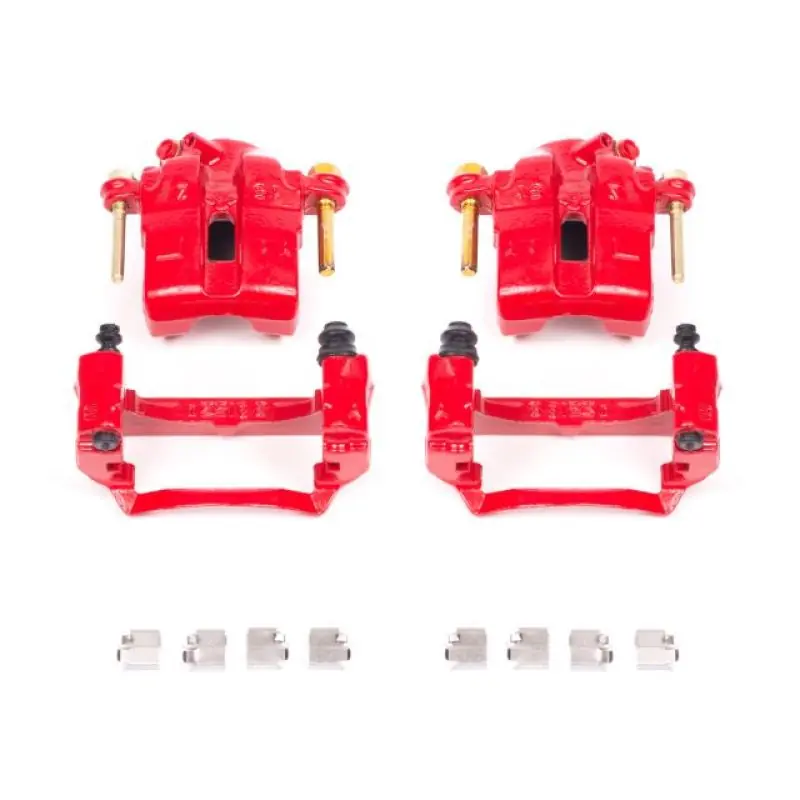 Power Stop 94-97 Mazda Miata Front Red Calipers w/Brackets - Pair (PSBS1704)