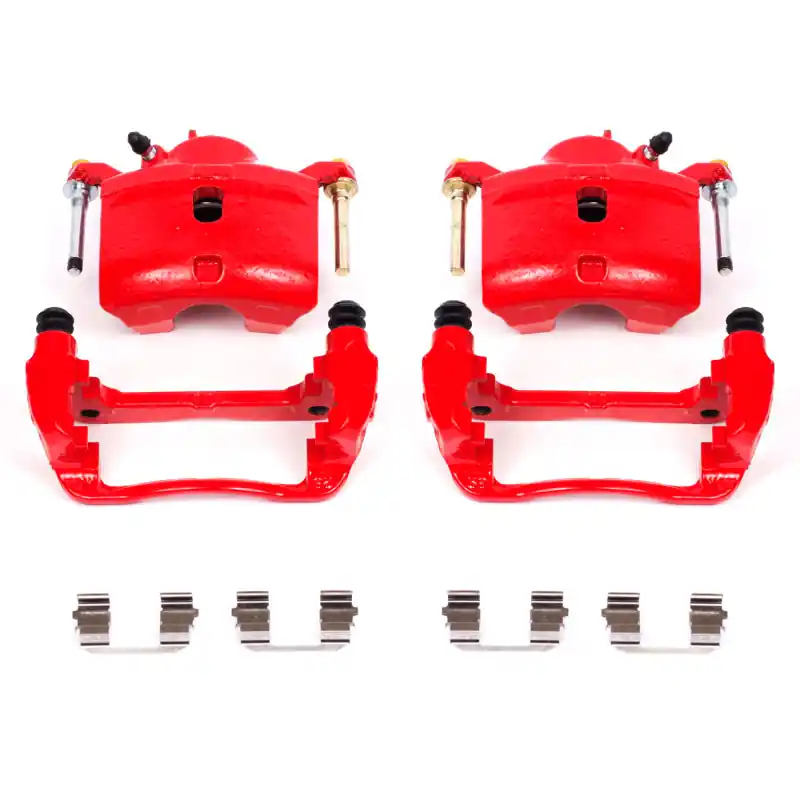 Power Stop 13-15 Acura ILX Front Red Calipers w/Brackets - Pair (PSBS2660)