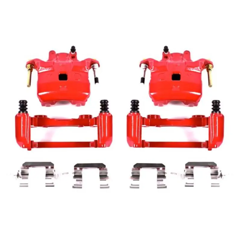 Power Stop 03-05 Infiniti G35 Front Red Calipers w/Brackets - Pair (PSBS2690A)