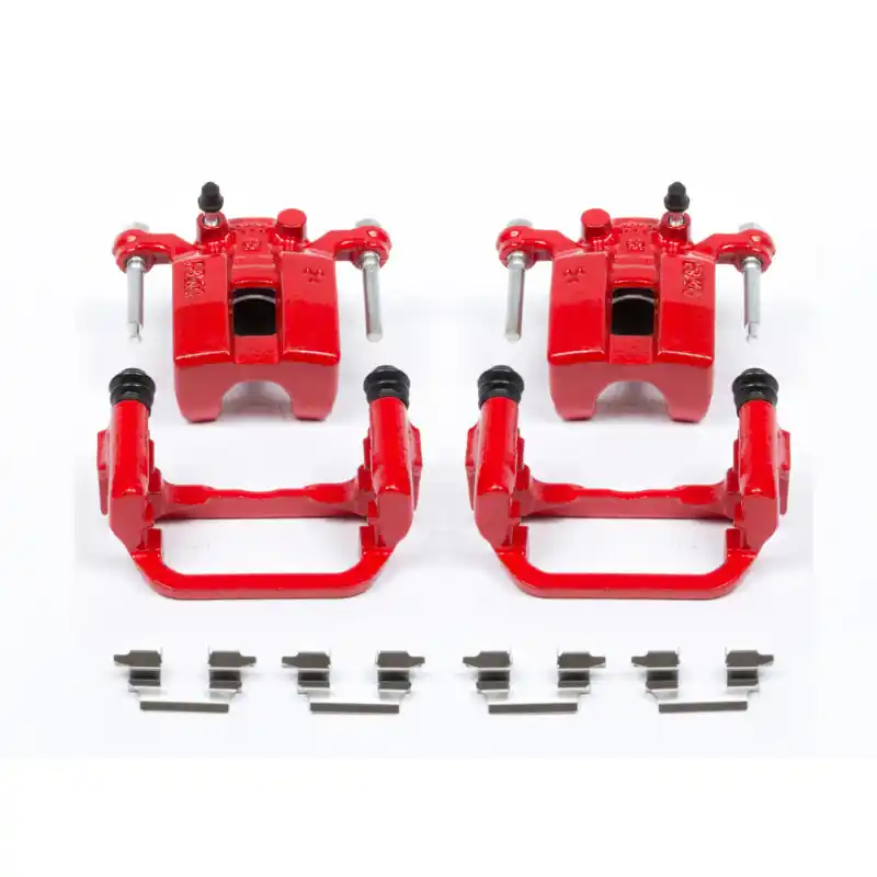 Power Stop 03-05 Infiniti G35 Rear Red Calipers w/Brackets - Pair (PSBS2792)