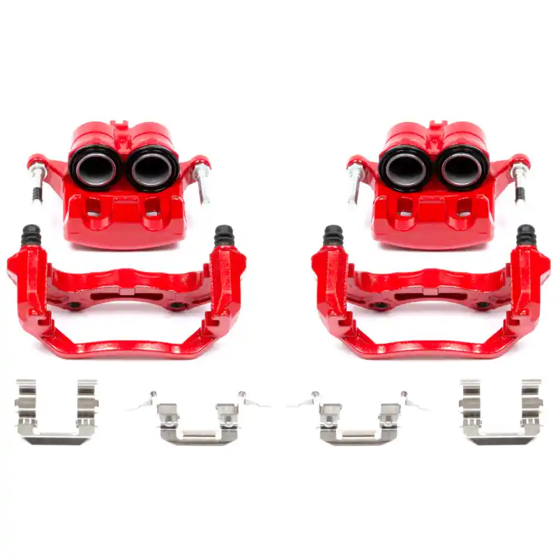 Power Stop 05-07 Infiniti G35 Front Red Calipers w/Brackets - Pair (PSBS2870A)