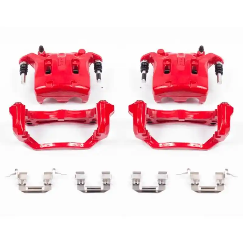 Power Stop 08-12 Infiniti EX35 Front Red Calipers w/Brackets - Pair (PSBS2870B)