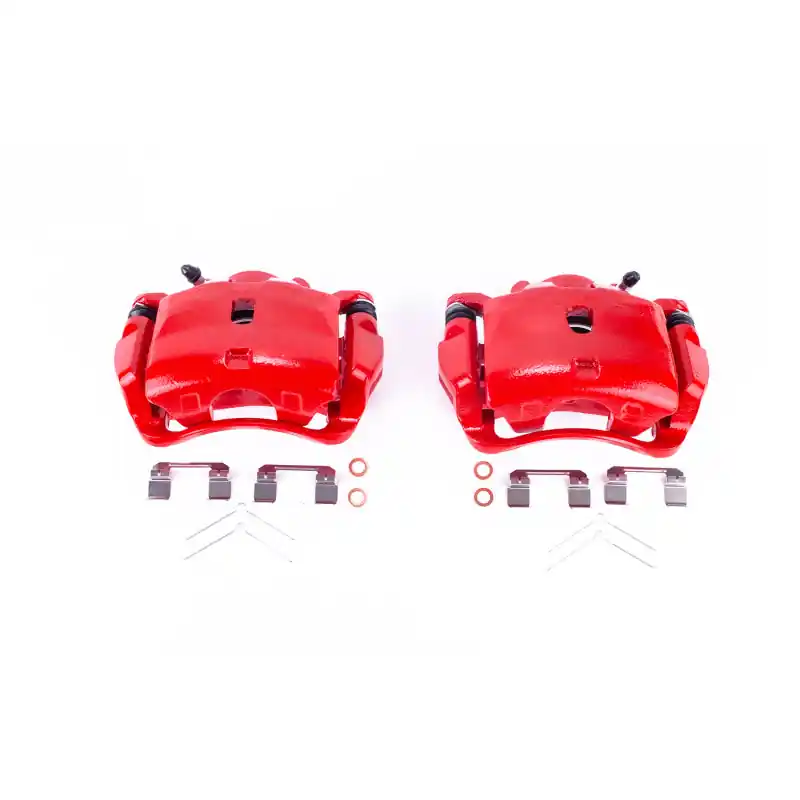 Power Stop 13-15 Acura ILX Front Red Calipers w/Brackets - Pair (PSBS2916)