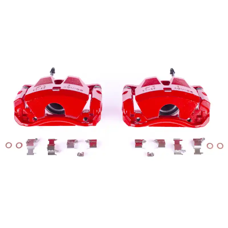 Power Stop 07-10 Lexus IS250 Front Red Calipers w/Brackets - Pair (PSBS3218)