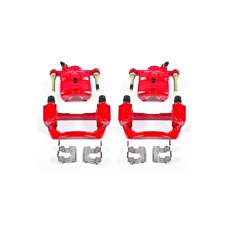 Power Stop 09-13 Subaru Forester Rear Red Calipers w/Brackets - Pair (PSBS3424)