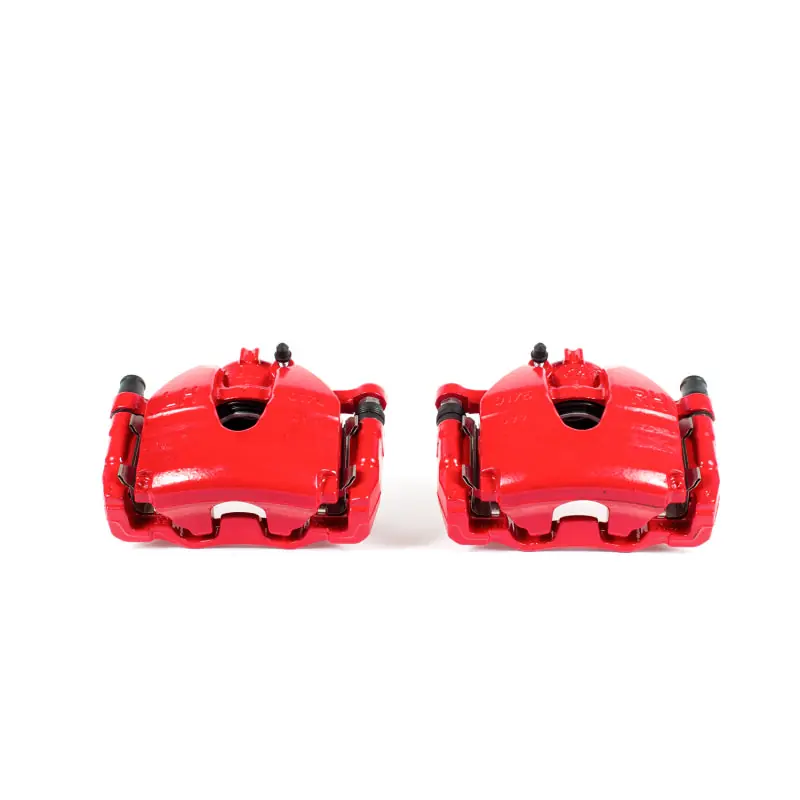 Power Stop 07-08 Infiniti G35 Front Red Calipers w/Brackets - Pair (PSBS3702)
