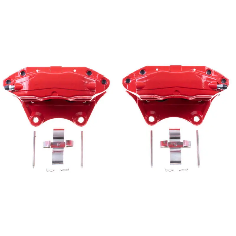 Power Stop 03-04 Infiniti G35 Front Red Calipers w/o Brackets - Pair (PSBS3858)