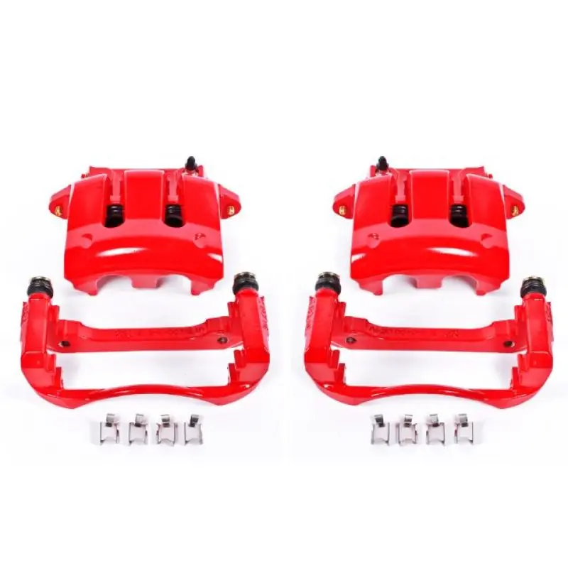 Power Stop 05-10 Ford Mustang Front Red Calipers w/Brackets - Pair (PSBS4928)