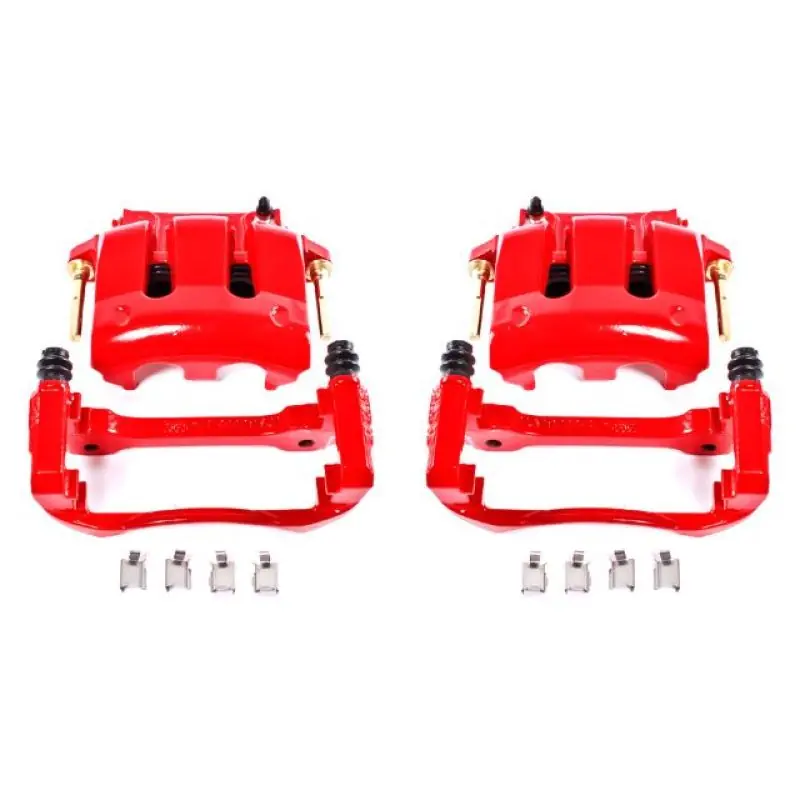 Power Stop 05-14 Ford Mustang Front Red Calipers w/Brackets - Pair (PSBS4928A)